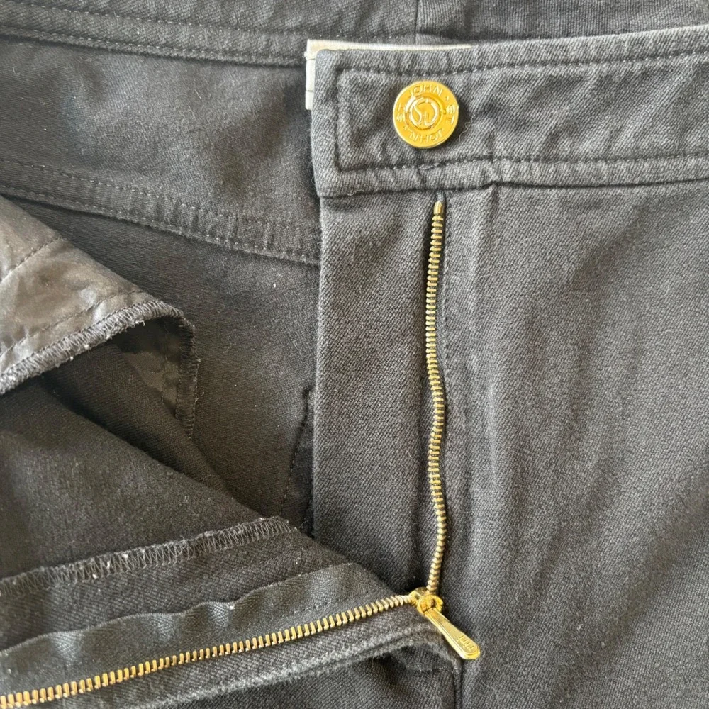 St. John Sport Womens Black Straight Leg Pants Gold‎ Hardware Size 6 Made in USA